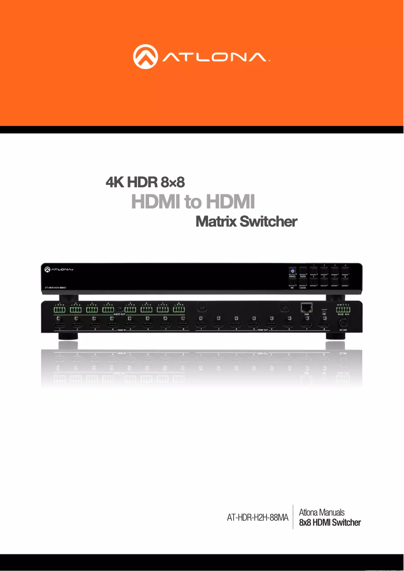 Page 1 de la notice Manuel utilisateur Atlona AT-HDR-H2H-88MA