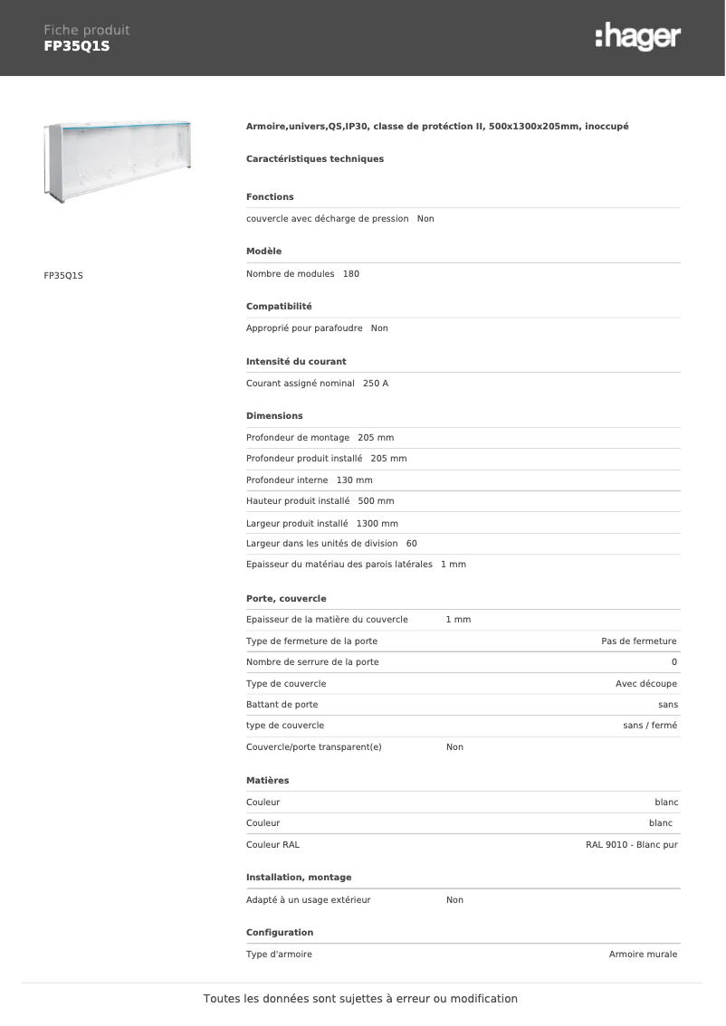 Image de la première page du manuel de l'appareil FP35Q1S