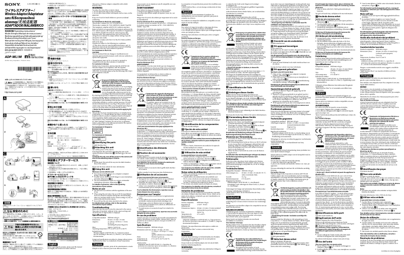 Image de la première page du manuel de l'appareil ADP-WL1M