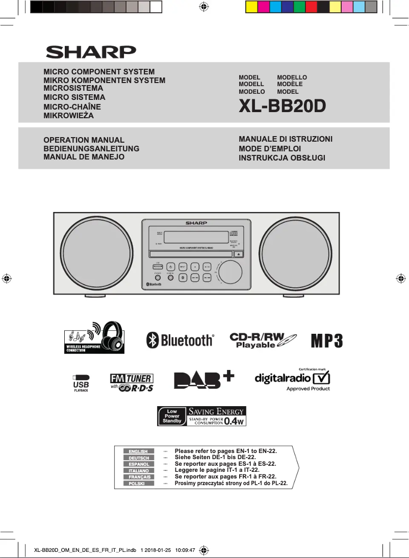 Image de la première page du manuel de l'appareil XL-BB20D