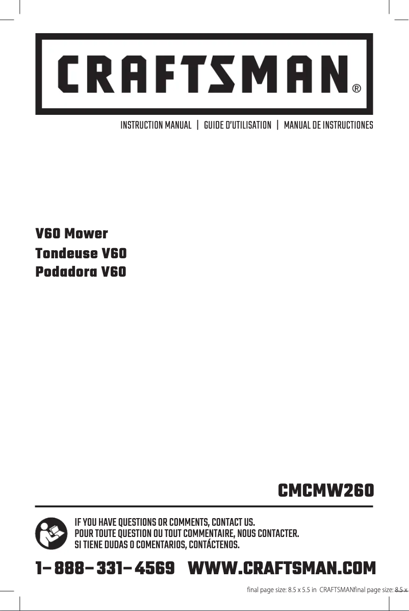 Page n°1 - Manuel utilisateur Craftsman CMCMW260P1