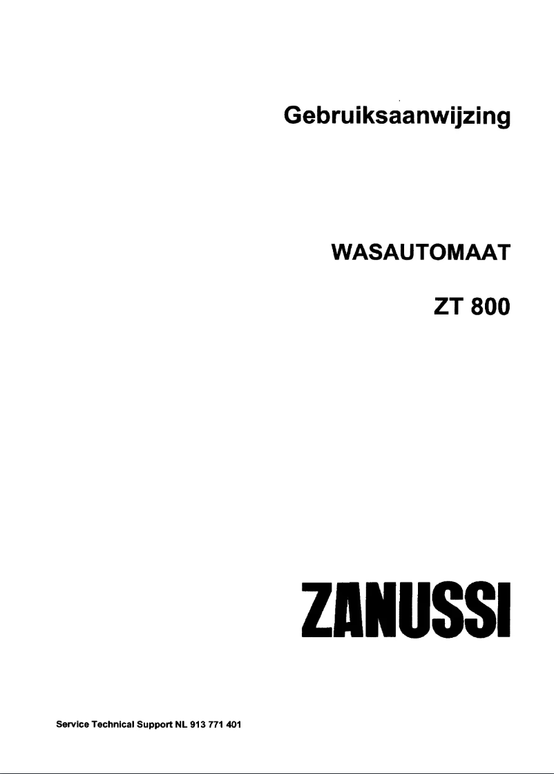 Page 1 de la notice Manuel utilisateur Zanussi ZT 800