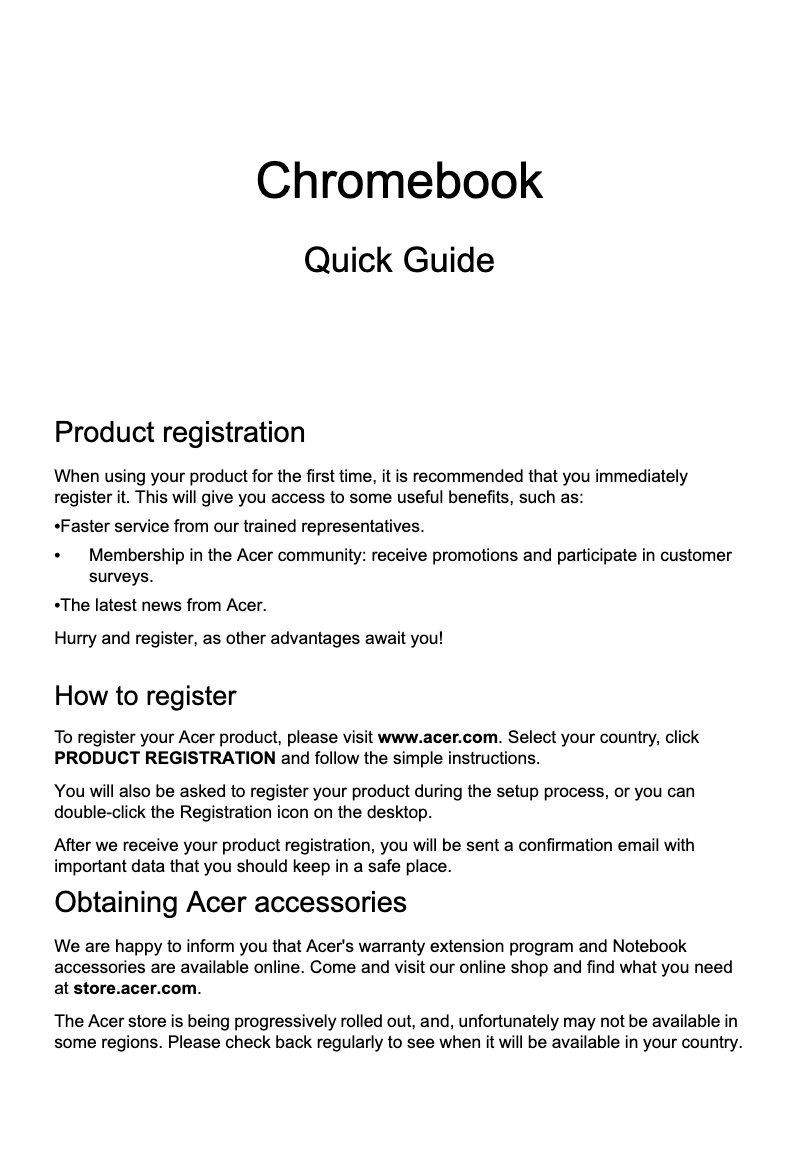 Page n°1 - Manuel utilisateur Acer Chromebook C710