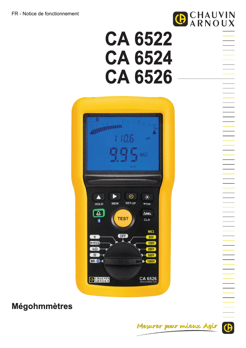 Page 1 de la notice Manuel utilisateur Chauvin Arnoux C.A 6524
