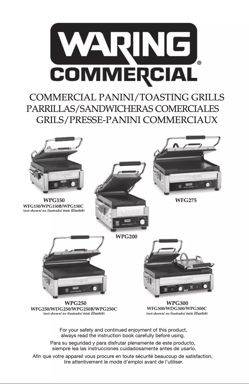 Page n°1 - Manuel utilisateur Waring Commercial WPG200