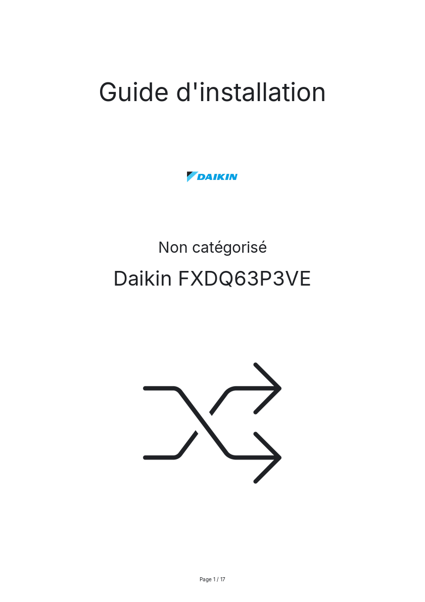 Image de la première page du manuel de l'appareil FXDQ63P3VE