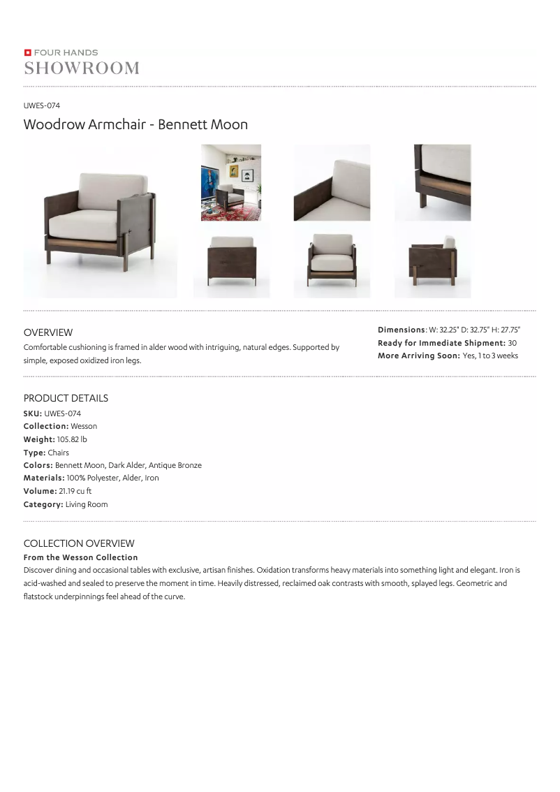 Page 1 de la notice Manuel utilisateur Four Hands UWES-074