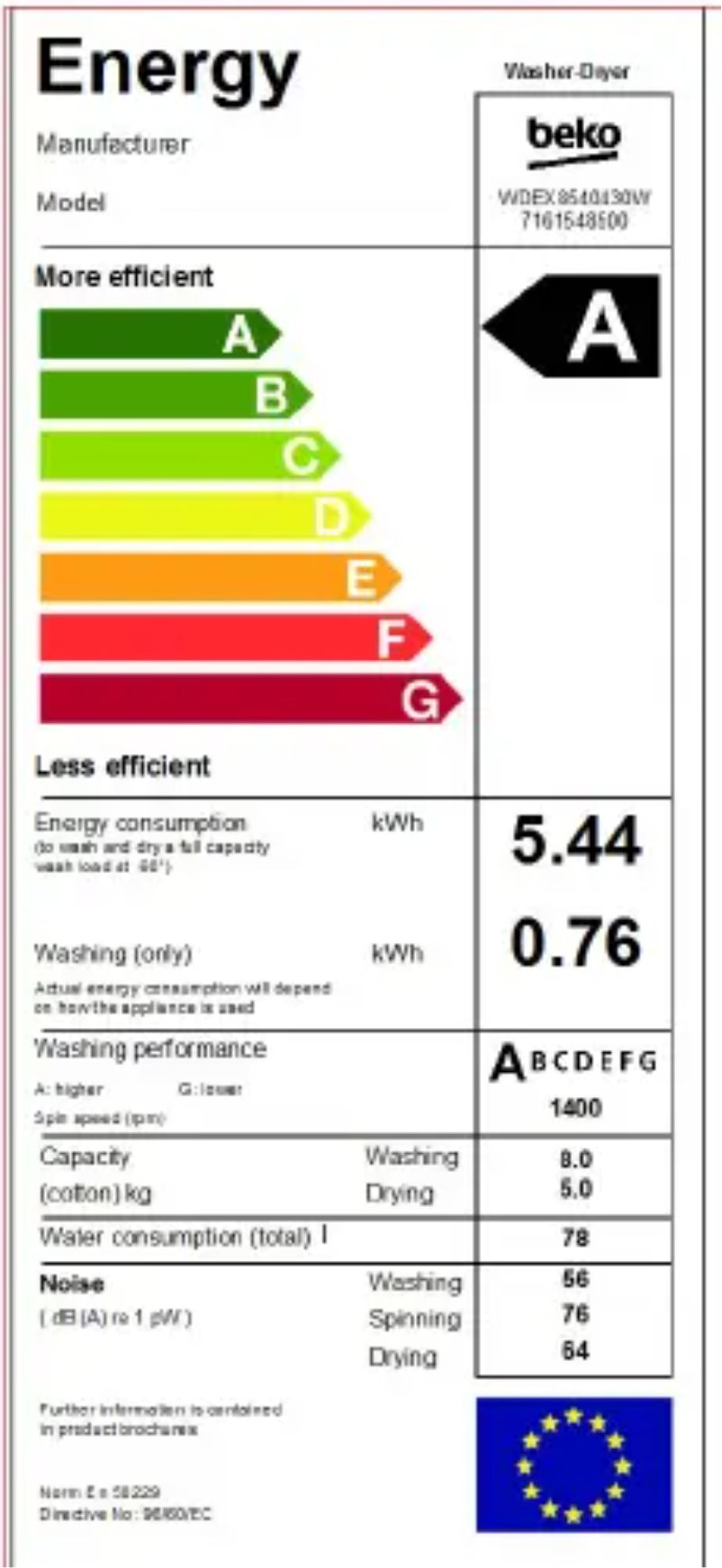 Image de la première page du manuel de l'appareil WDEX8540430