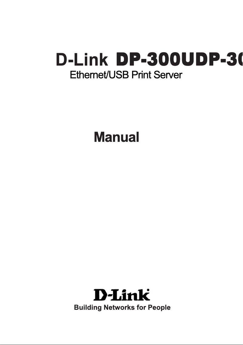 Page n°1 - Manuel utilisateur D-Link DP-300U