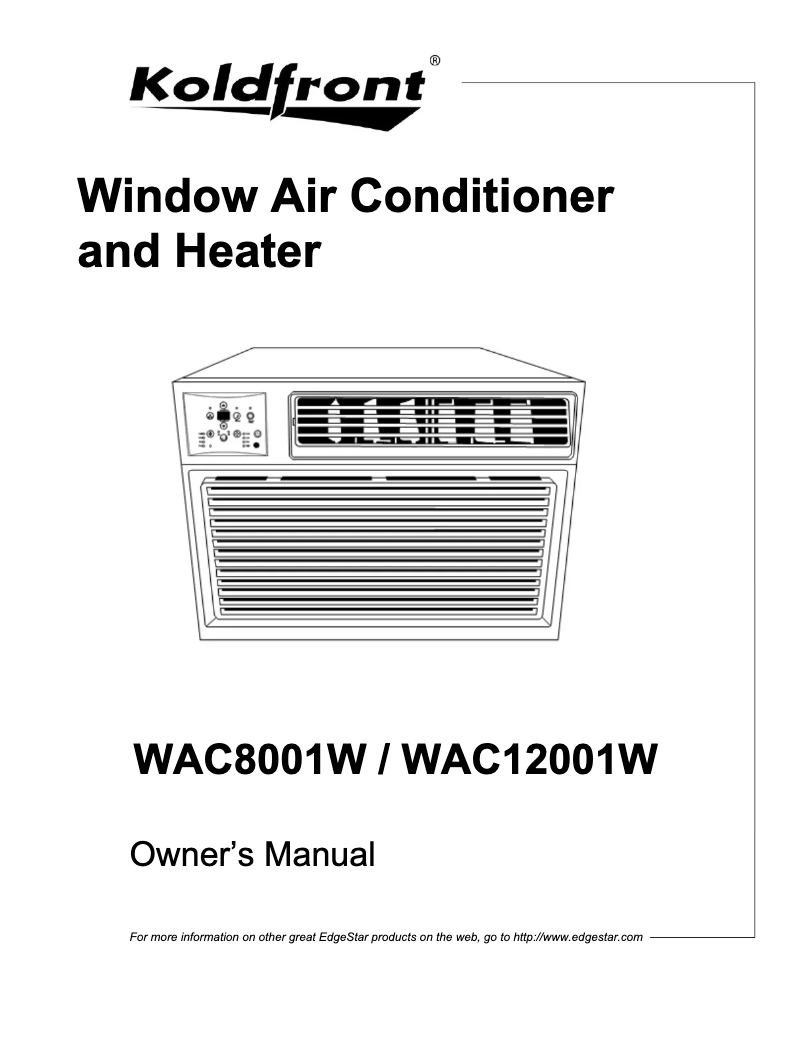 Page n°1 - Manuel utilisateur Koldfront WAC12001W