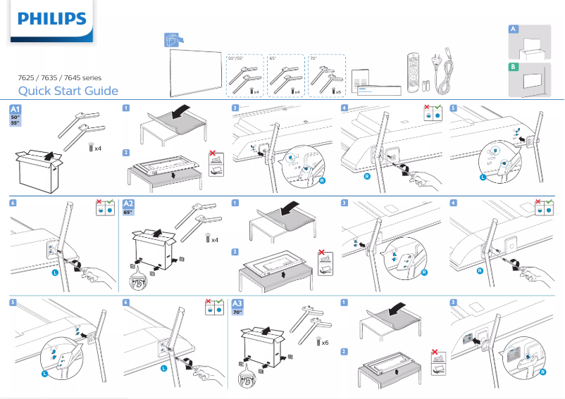 Page n°1 - Guide de démarrage rapide Philips 70PUN7635