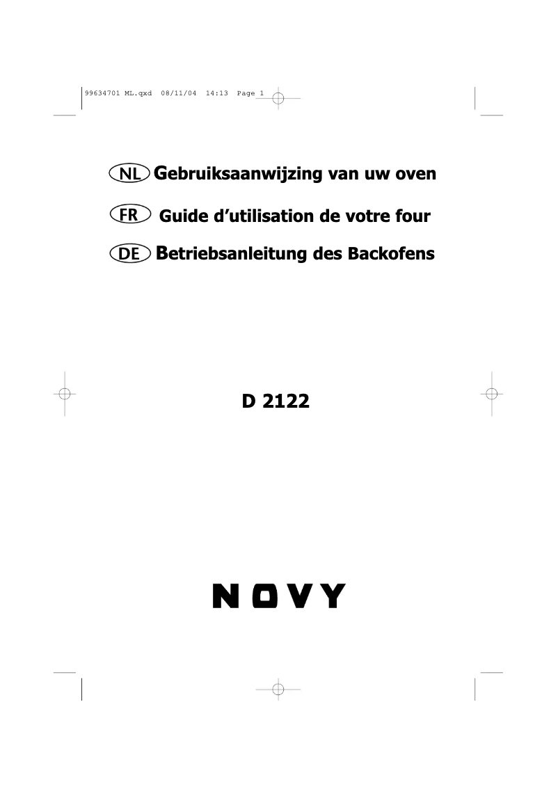 Page 1 de la notice Manuel utilisateur Novy Mira