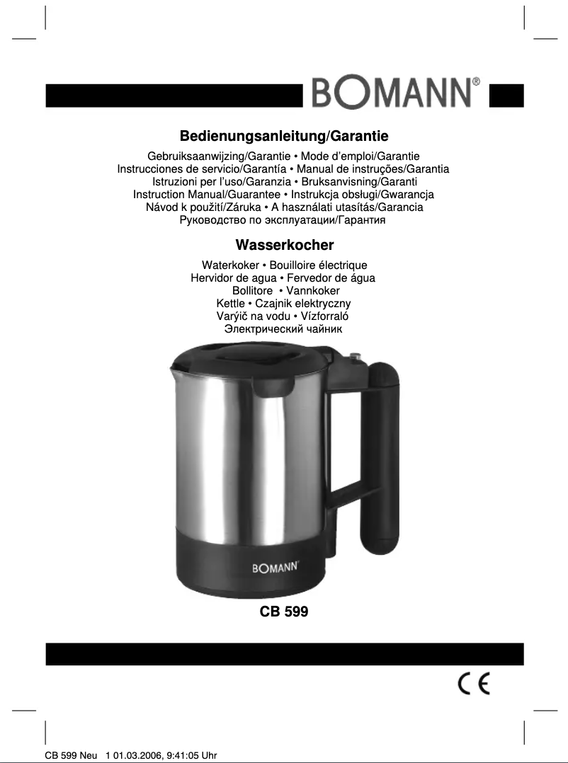 Page n°1 - Manuel utilisateur Bomann CB 599
