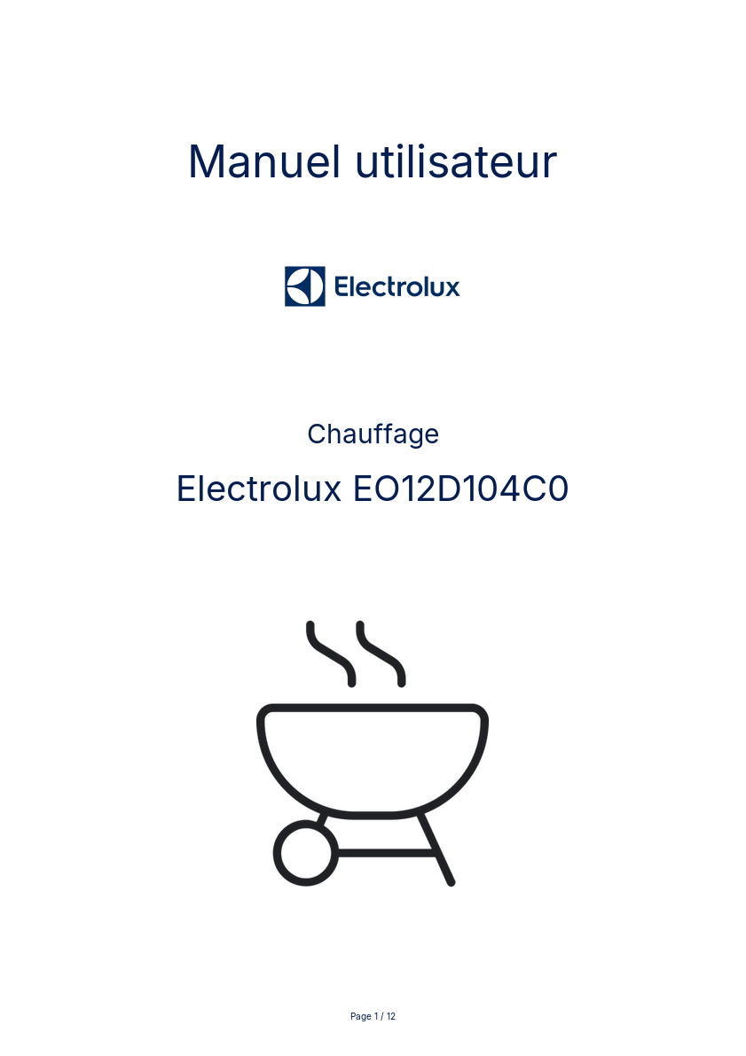 Image de la première page du manuel de l'appareil EO12D104C0