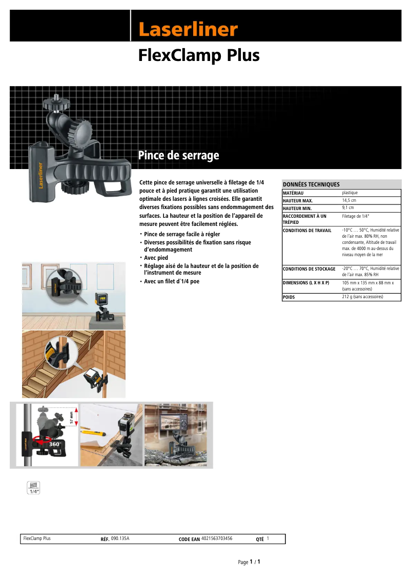 Image de la première page du manuel de l'appareil FlexClamp Plus