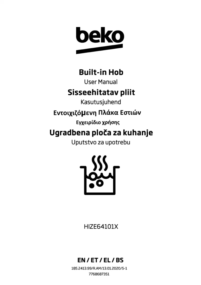 Page 1 de la notice Manuel utilisateur Beko HIZE64101X
