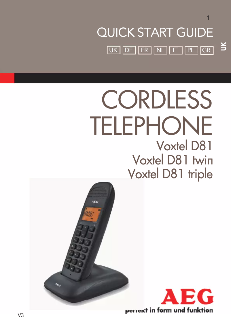 Page 1 de la notice Manuel utilisateur AEG Voxtel D81 triple