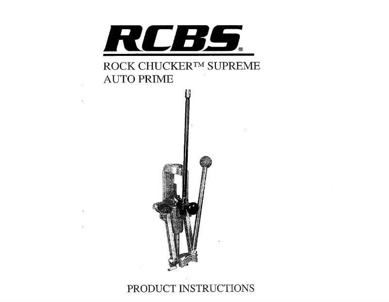 Page n°1 - Manuel utilisateur RCBS Rock Chucker Supreme Auto Prime