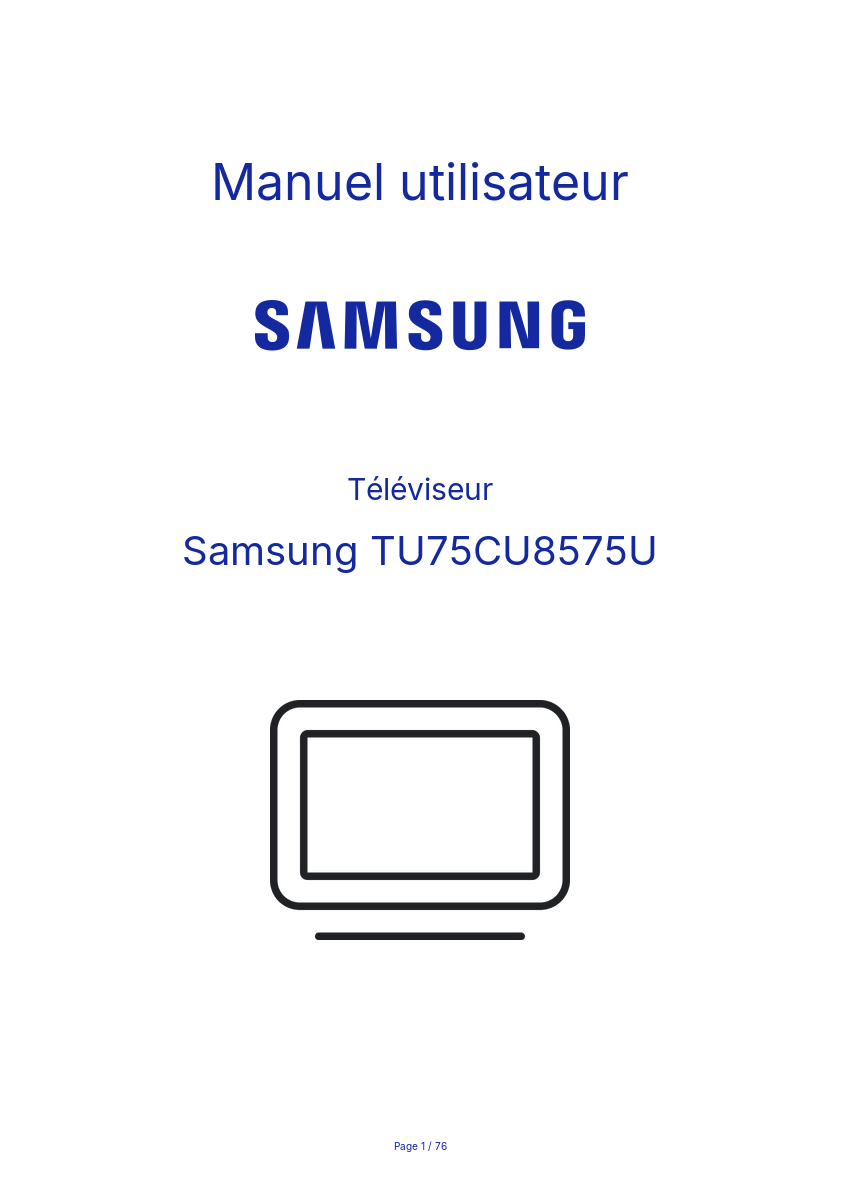 Page n°1 - Manuel utilisateur Samsung TU75CU8575U
