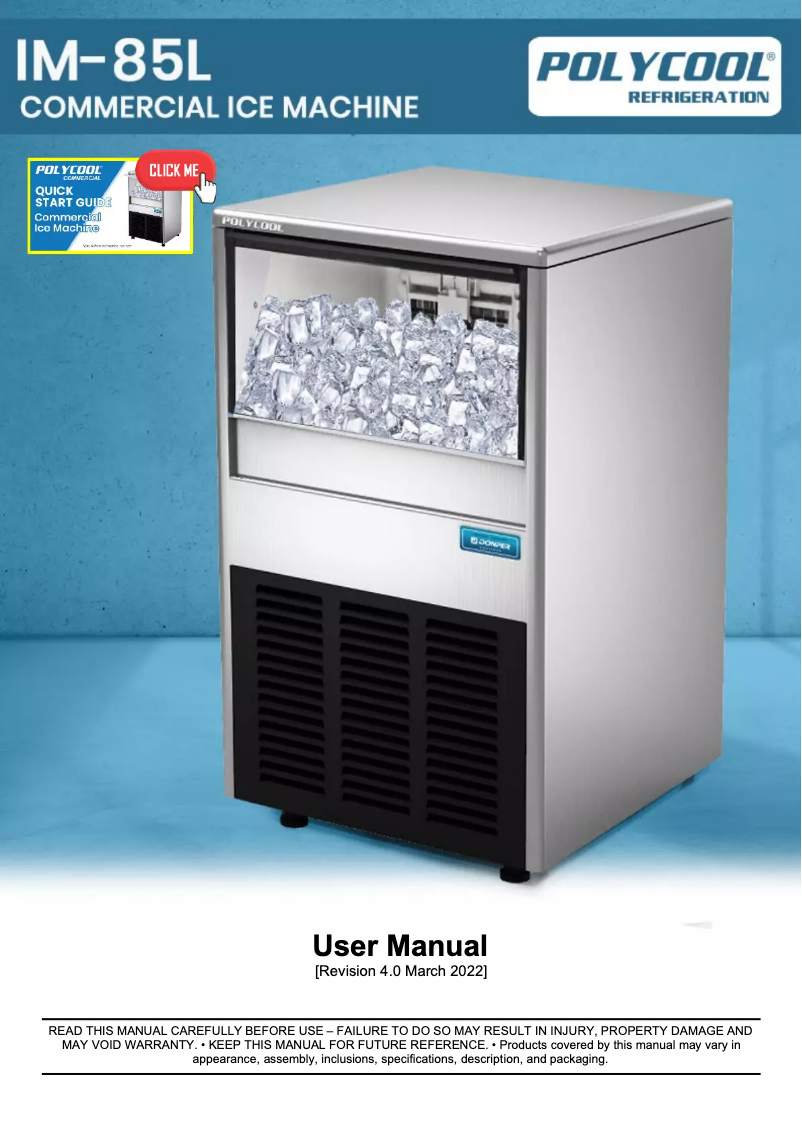 Página 1 del manual Manual de usuario PolyCool IM-85L