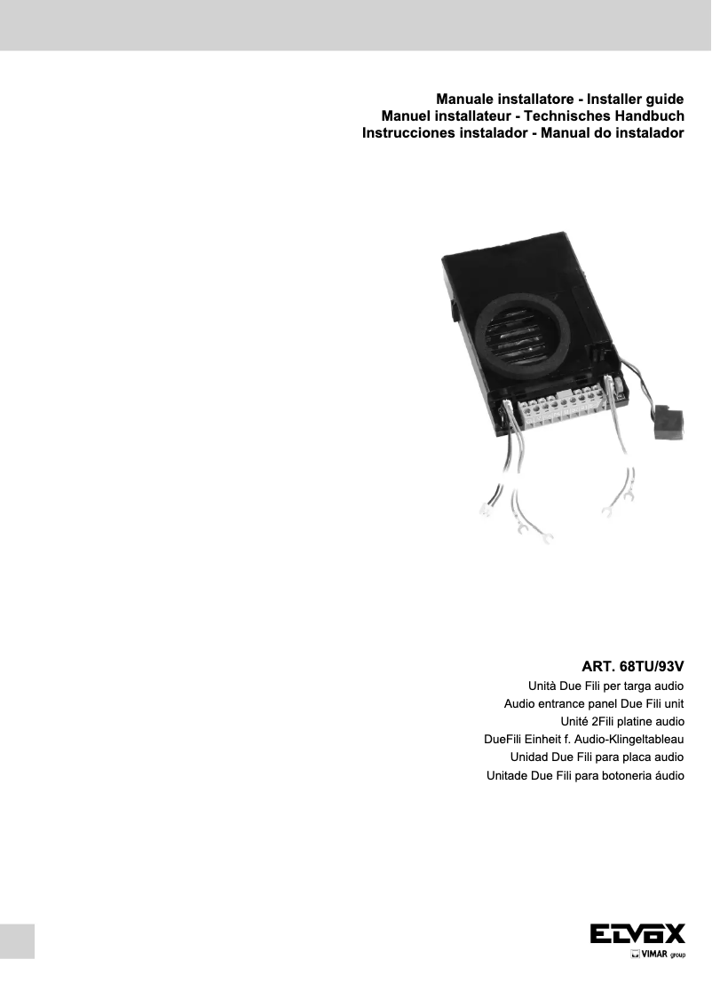 Image de la première page du manuel de l'appareil ELVOX 68TU/93V