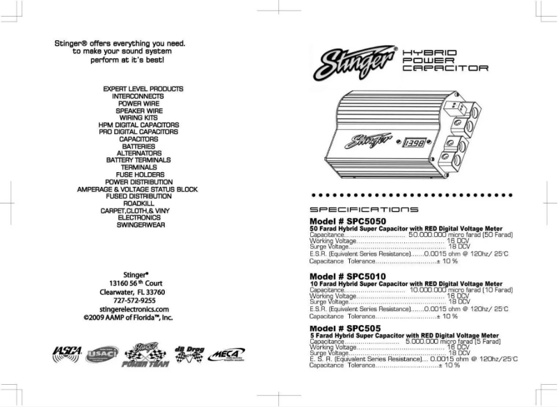 Page n°1 - Manuel utilisateur Stinger SPC5010