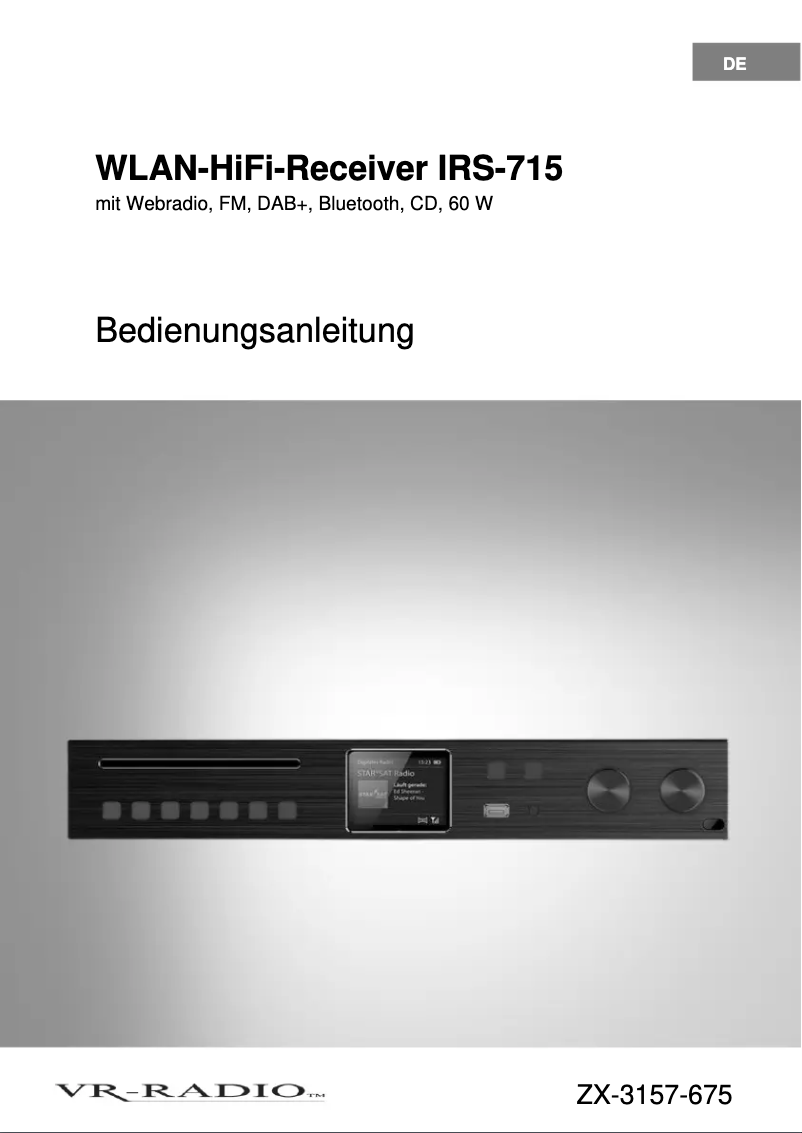 Page 1 de la notice Manuel utilisateur VR-Radio IRS-715