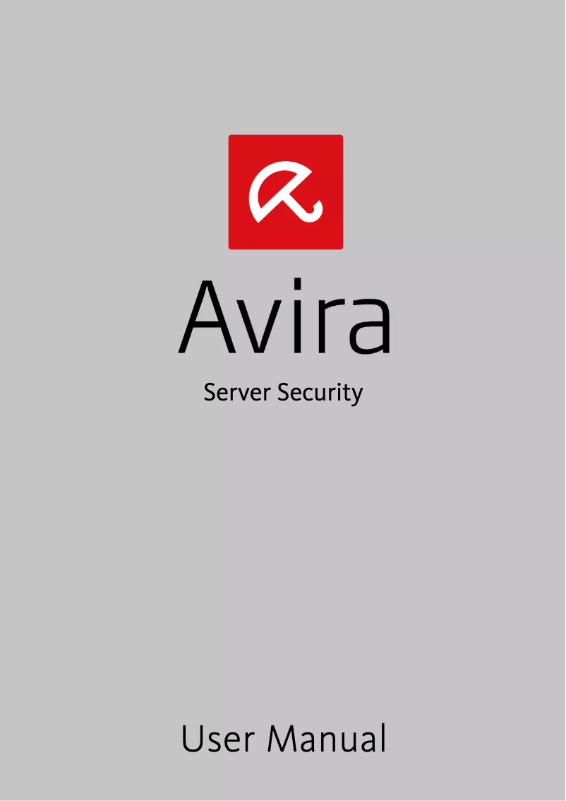 Página 1 del manual Manual de usuario Avira Server Security