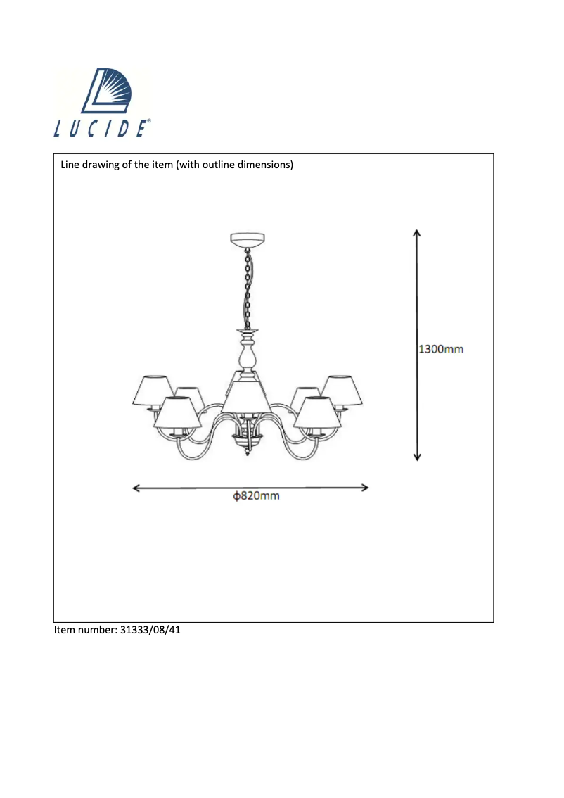 Page 1 de la notice Manuel utilisateur Lucide Campagne 31333/08/41