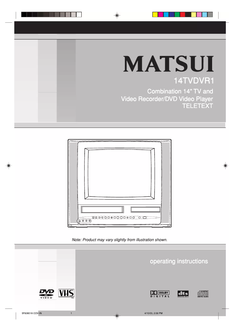 Imagen de la primera página del manual del dispositivo 14TVDVR1