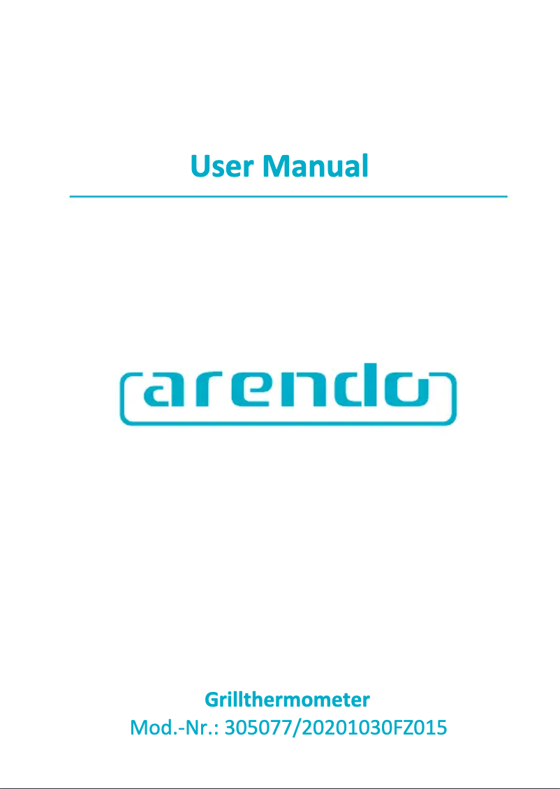 Page 1 de la notice Manuel utilisateur Arendo 305077