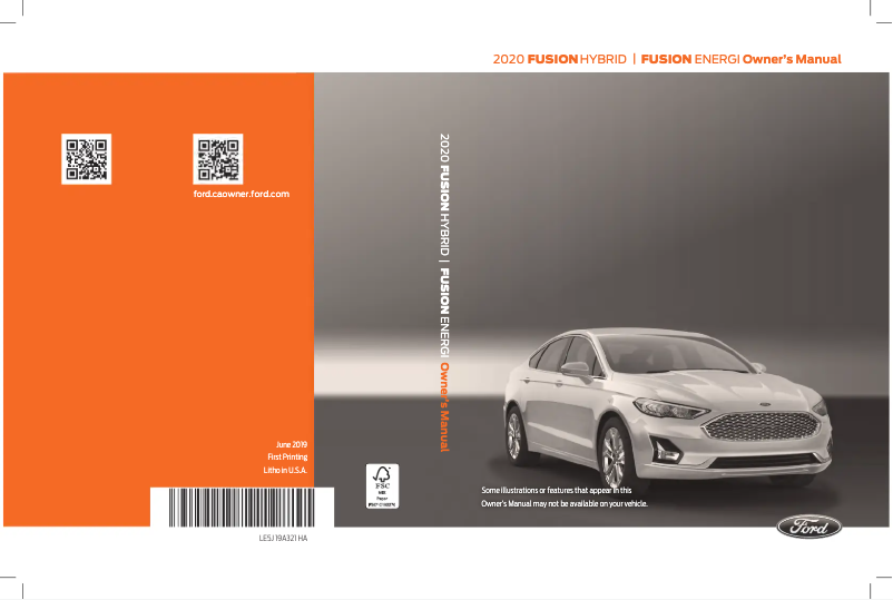 Page n°1 - Manuel utilisateur Ford Fusion Hybrid (2020)
