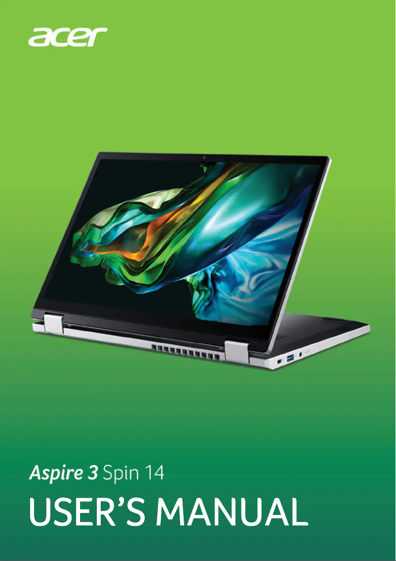 Page n°1 - Manuel utilisateur Acer Aspire 3 Spin 14
