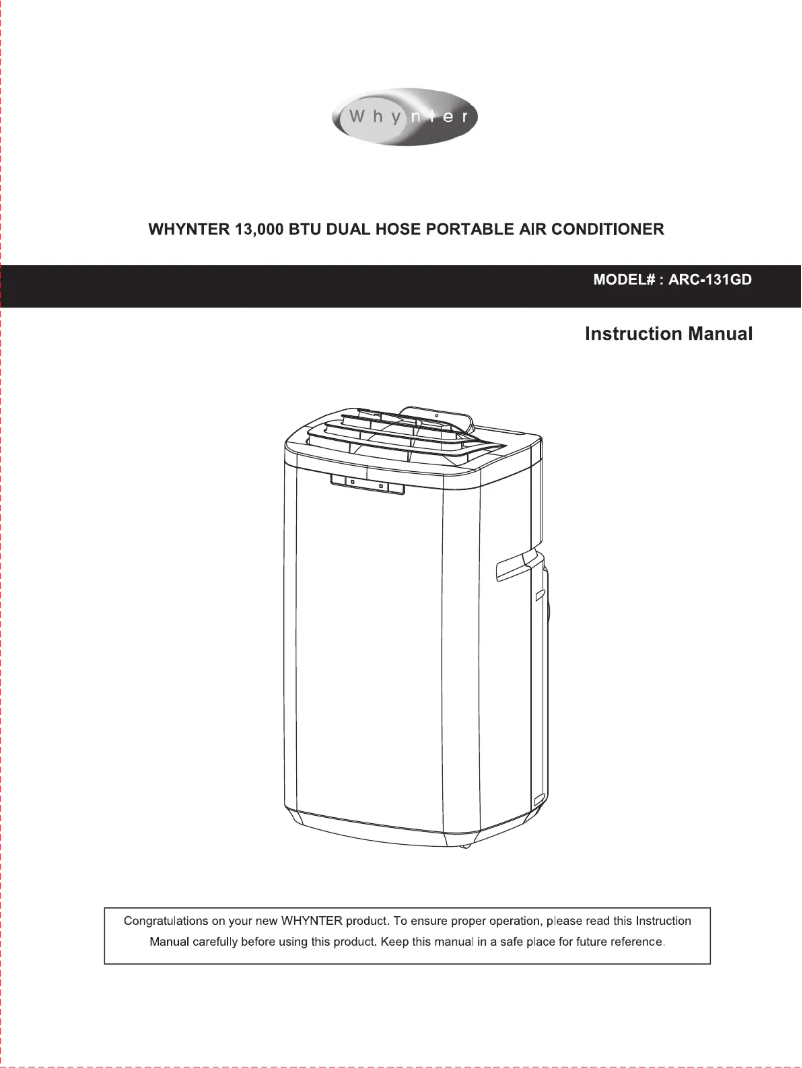 Page n°1 - Manuel utilisateur Whynter ARC-131GD