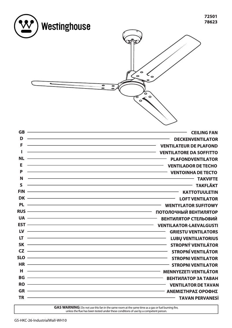 Page 1 de la notice Manuel utilisateur Westinghouse 78623