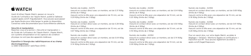 Page n°1 - Manuel utilisateur Apple Watch SE