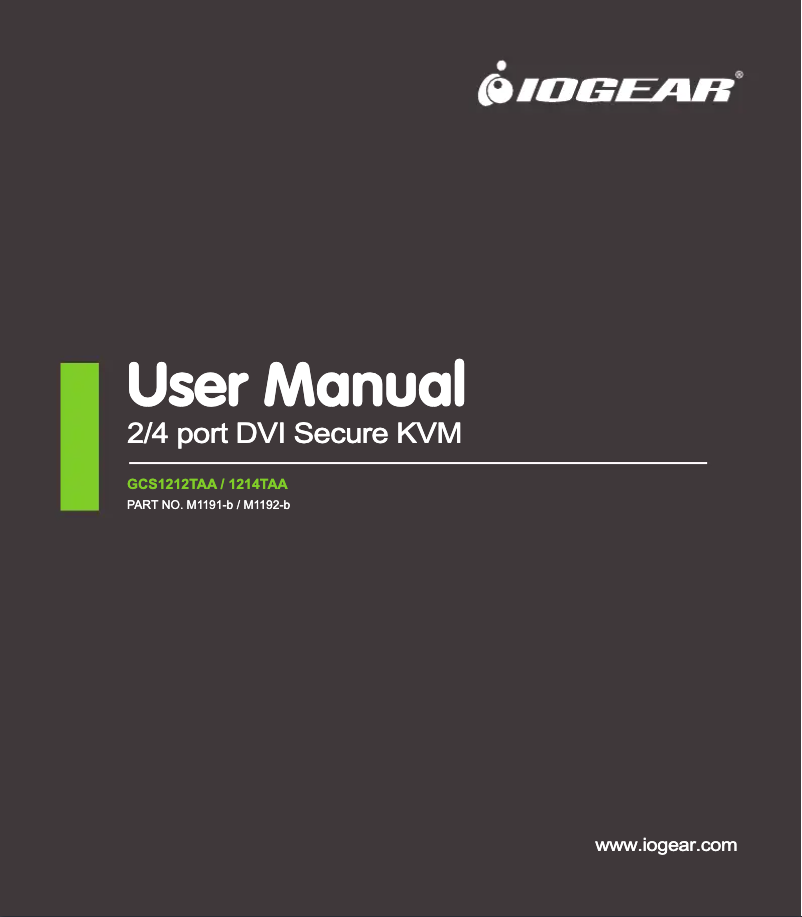 Page n°1 - Manuel utilisateur iogear GCS1214