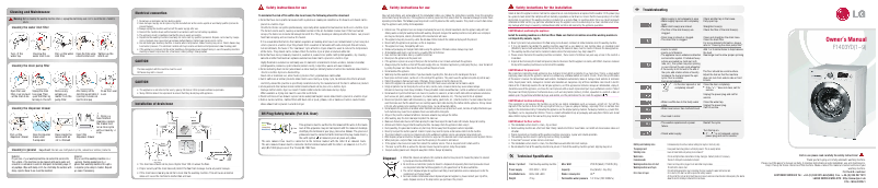 Page 1 de la notice Manuel utilisateur LG F1403YD6