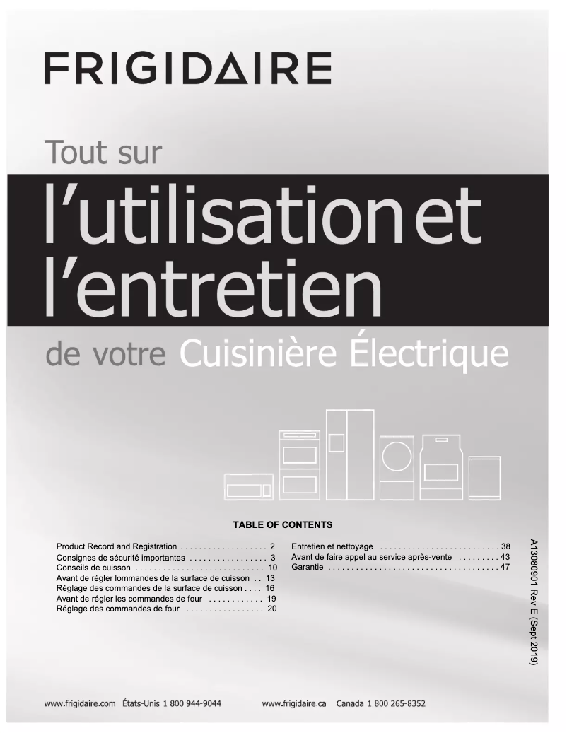 Page n°1 - Manuel utilisateur Frigidaire FGGH3047VD
