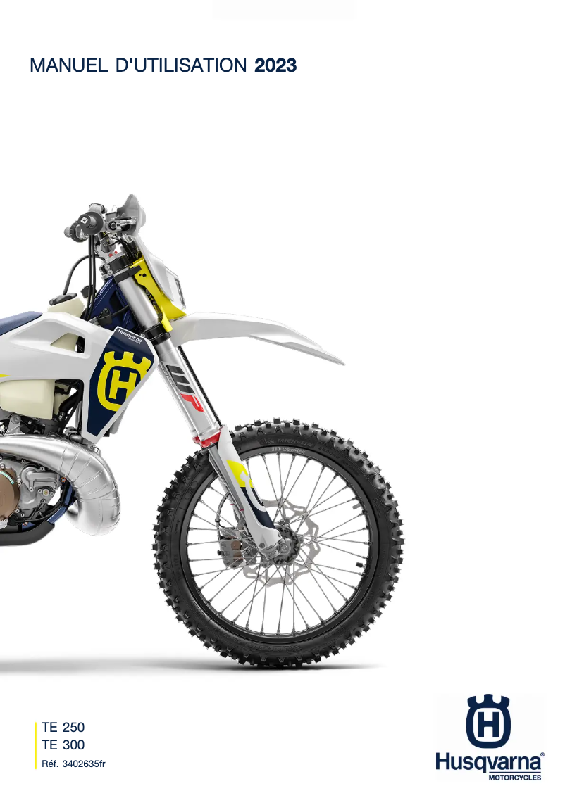 Page 1 de la notice Manuel utilisateur Husqvarna TE 250 (2023)