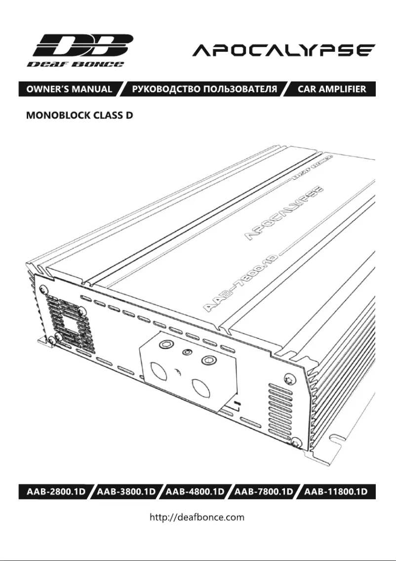 Image de la première page du manuel de l'appareil Apocalypse AAB-11800.1D