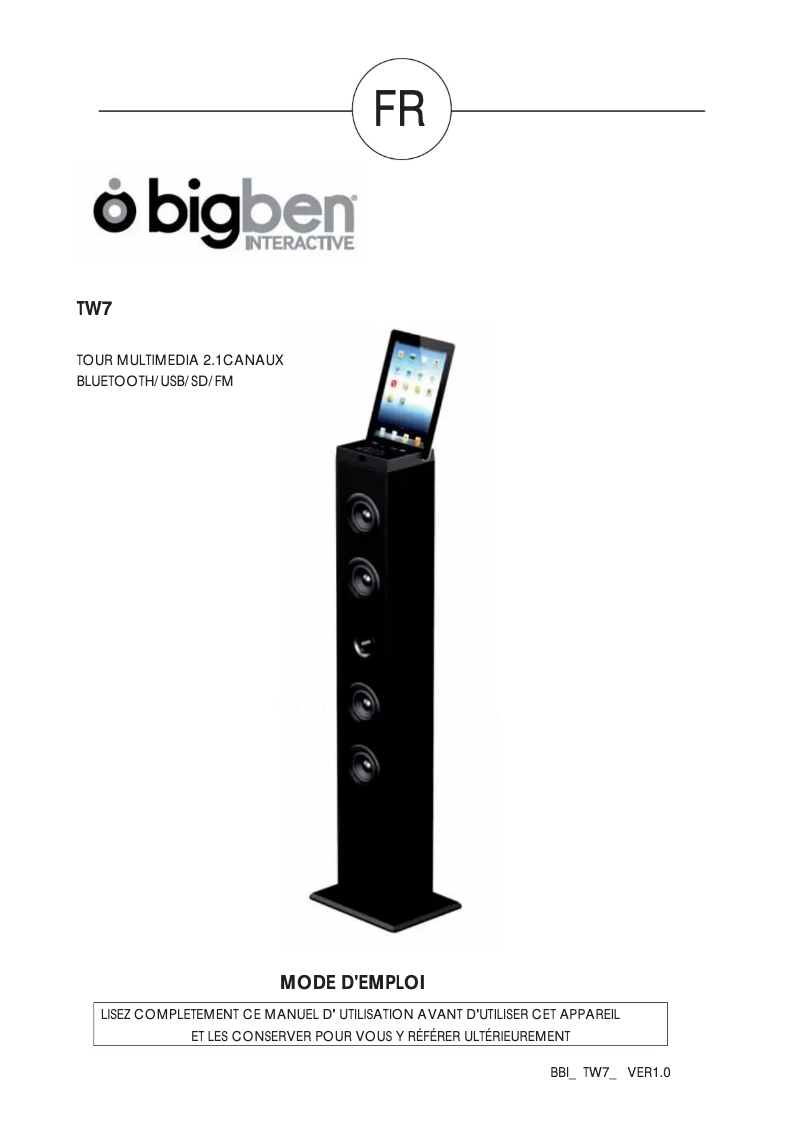 Image de la première page du manuel de l'appareil TW7