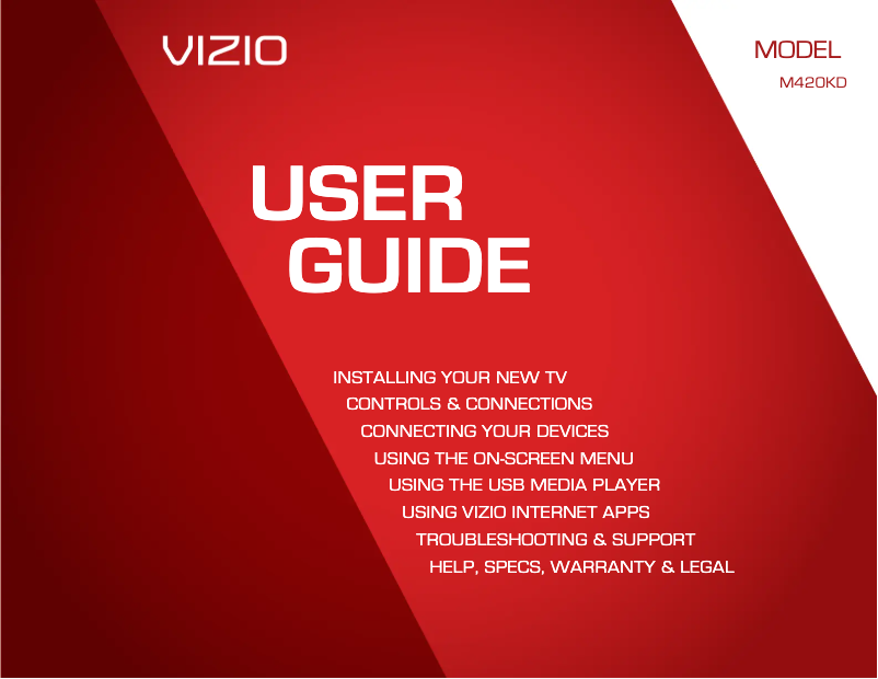 Page 1 de la notice Manuel utilisateur VIZIO M420KD