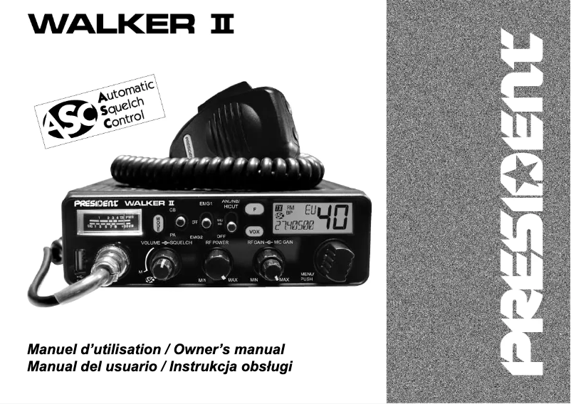 Image de la première page du manuel de l'appareil Walker II