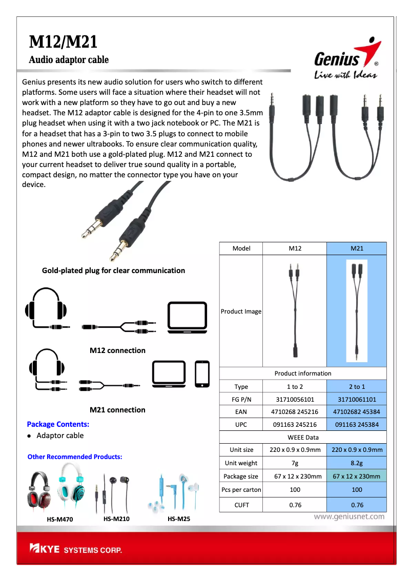 First page image of the manual for M12