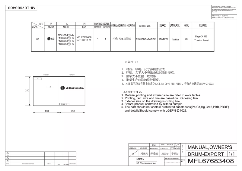 Image de la première page du manuel de l'appareil F12C3QDP
