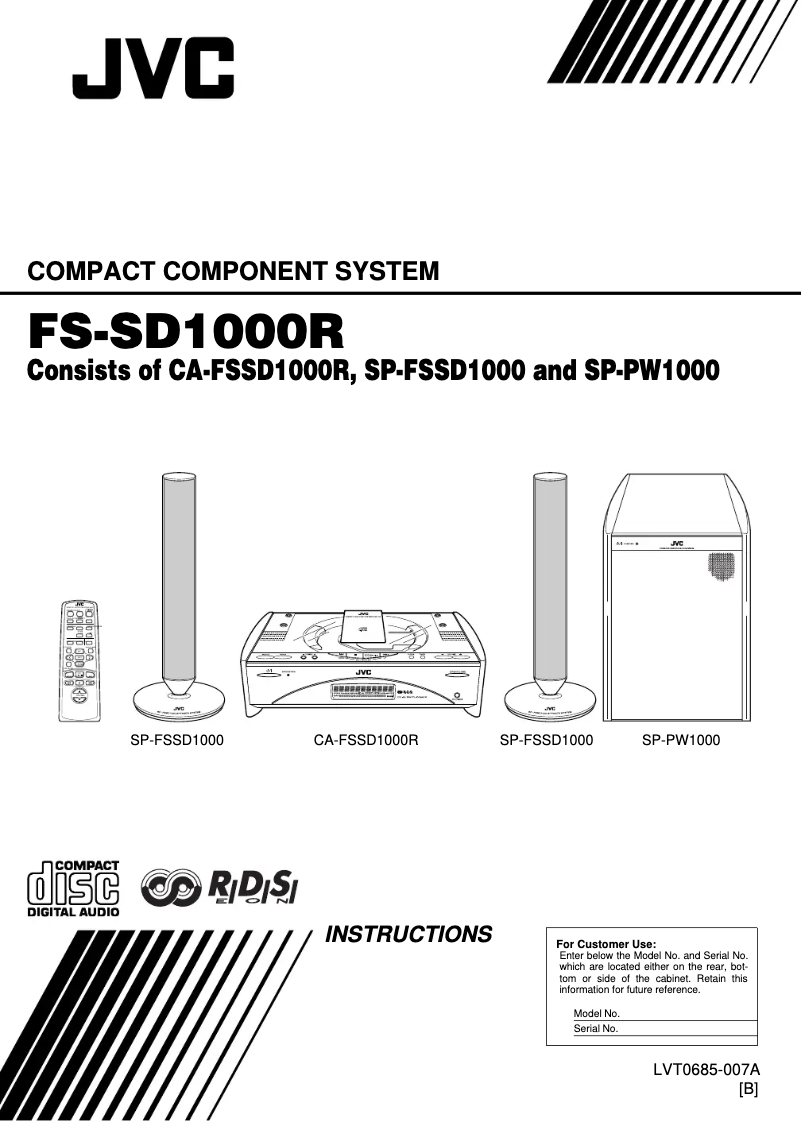 Page n°1 - Manuel utilisateur JVC FS-SD1000R