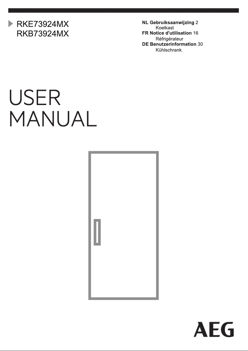 Page n°1 - Manuel utilisateur AEG RKE73924MX