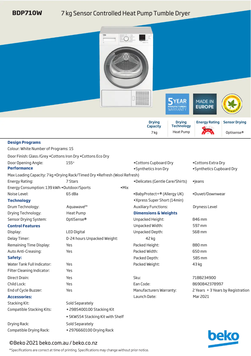 Image de la première page du manuel de l'appareil BDP710W
