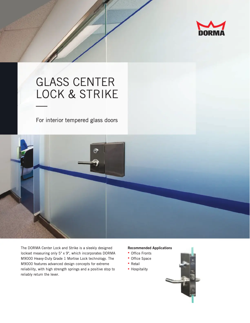 Page 1 de la notice Brochure Dormakaba M9000